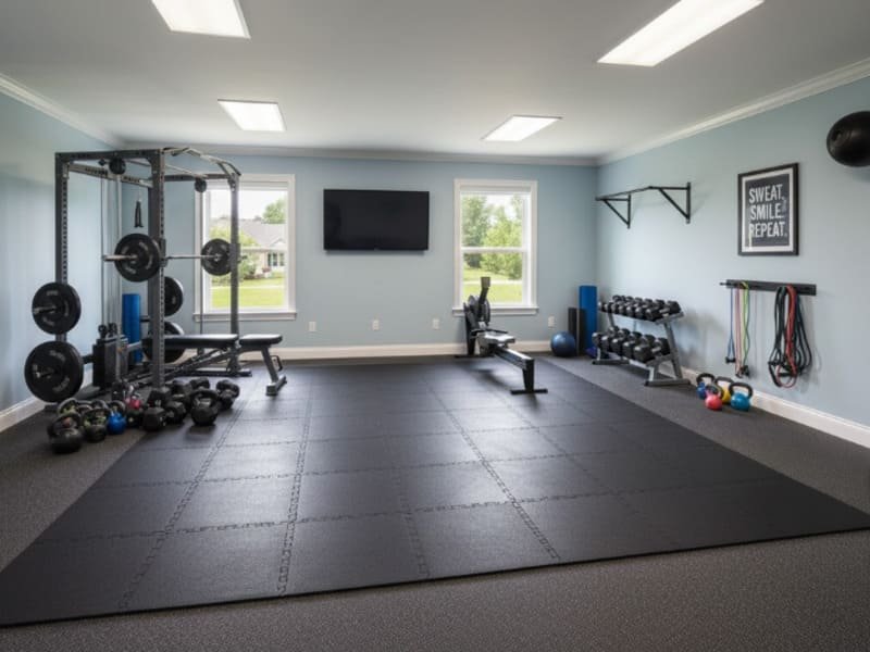 Photo d'une personne effectuant le test du talon sur un tapis